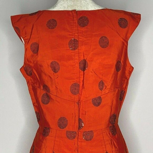 Vintage 40s Sty Val Sleeveless Shift Dress S Red - Picture 6 of 12